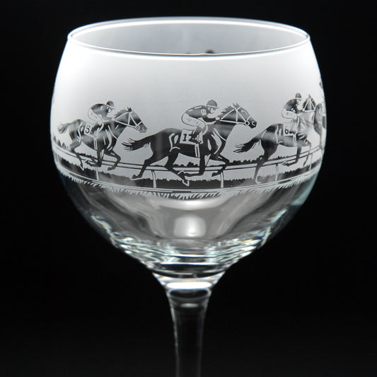Horse Racing Gin Cocktail Glass - Hand Etched/Engraved Gift