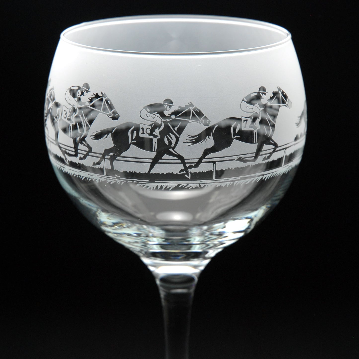Horse Racing Gin Cocktail Glass - Hand Etched/Engraved Gift