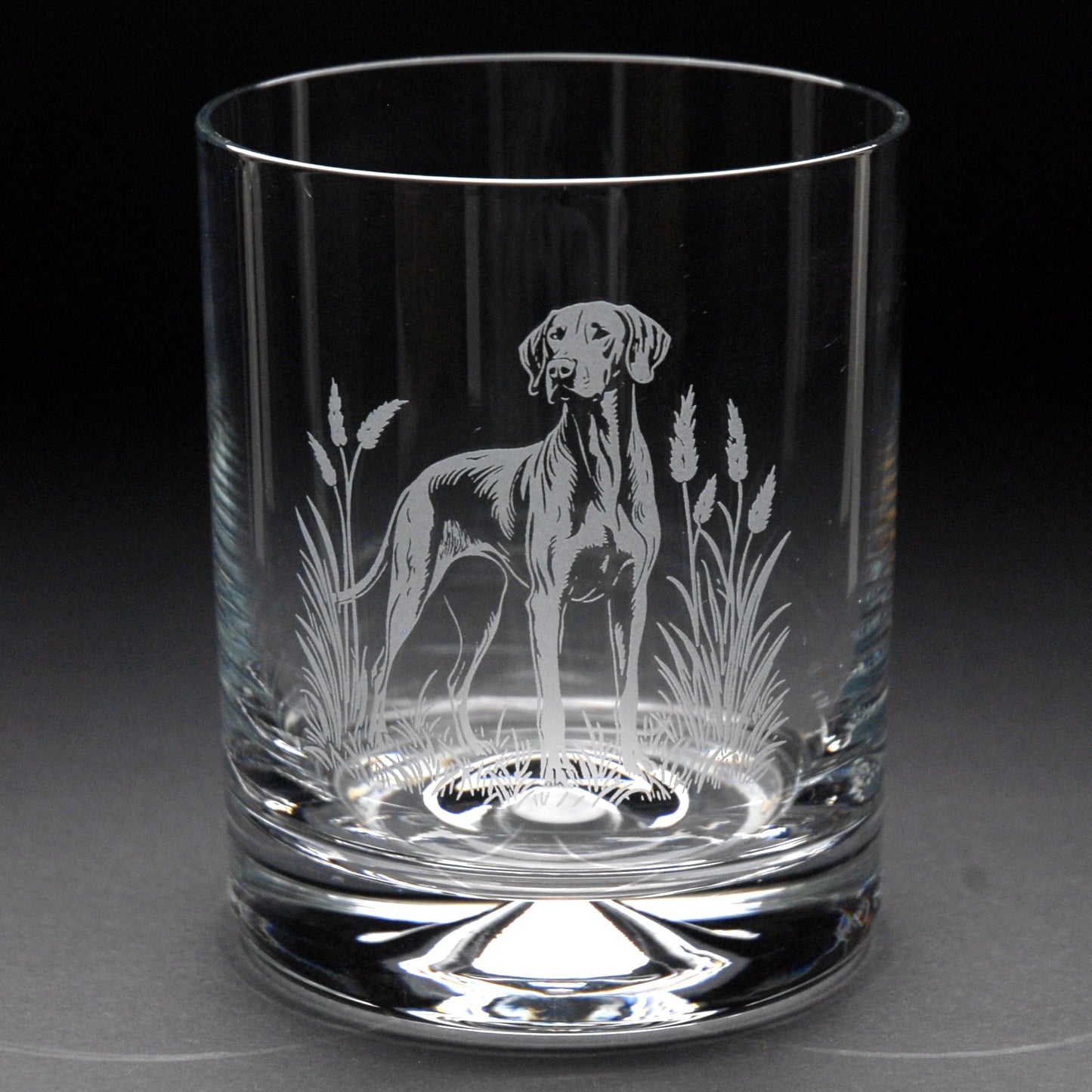 Hungarian Vizsla Dog Whiskey Tumbler Glass - Hand Etched/Engraved Gift