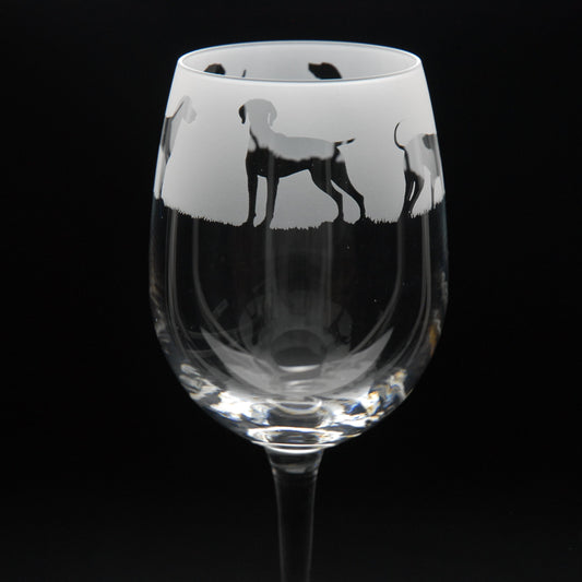 Hungarian Vizsla Dog Crystal Wine Glass - Hand Etched/Engraved Gift