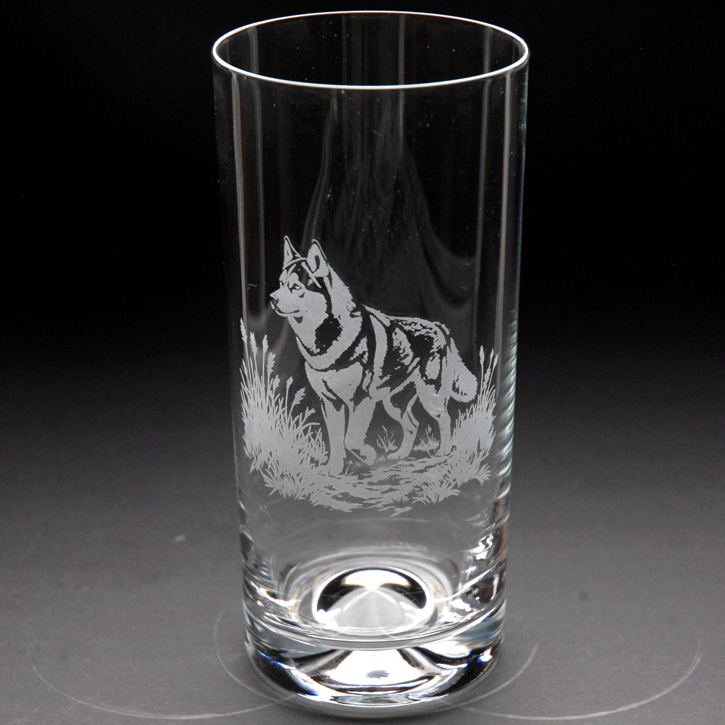 Siberian Husky Dog Highball Glass - Hand Etched/Engraved Gift