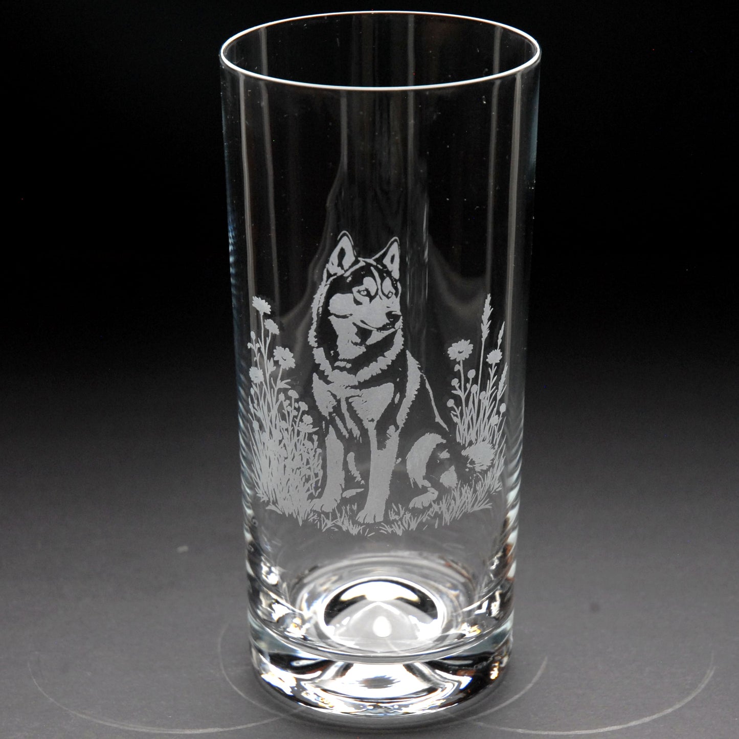 Siberian Husky Dog Highball Glass - Hand Etched/Engraved Gift