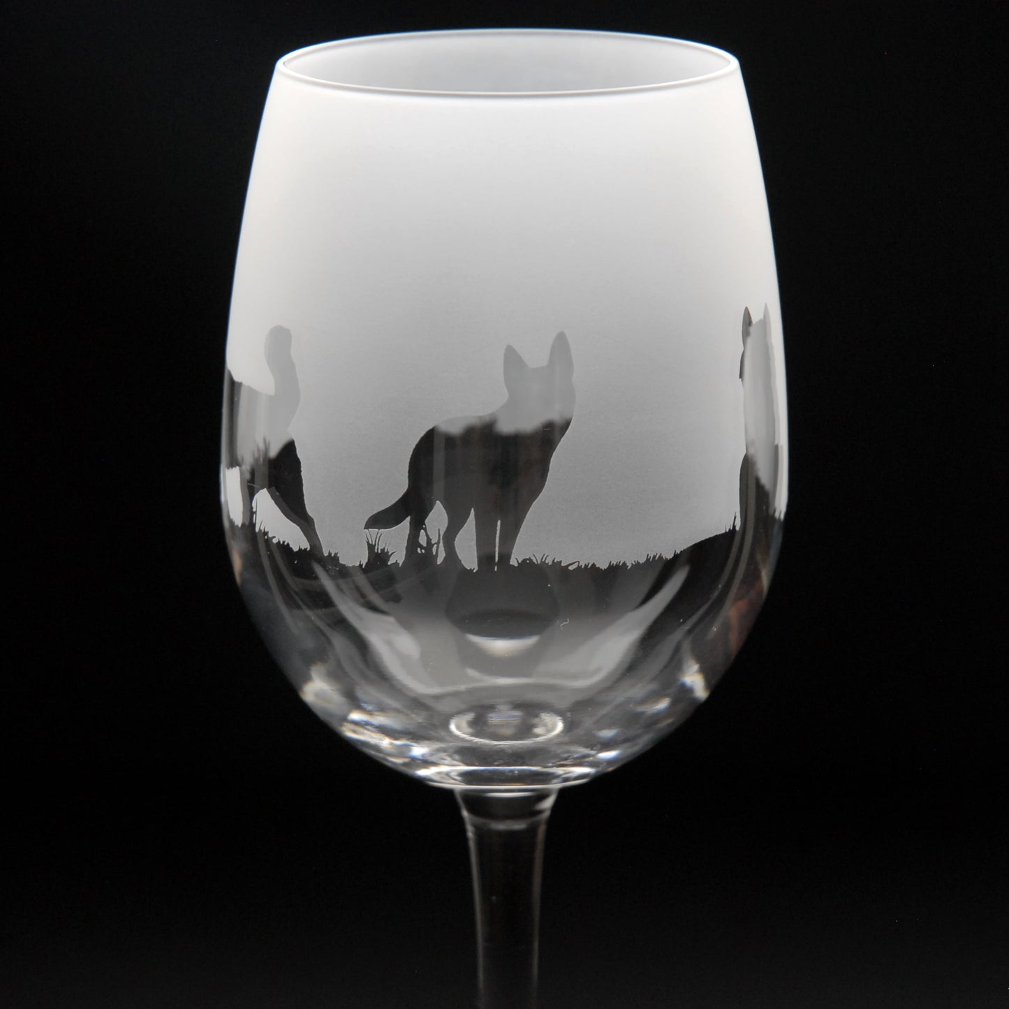 Husky Dog Crystal Wine Glass - Hand Etched/Engraved Gift