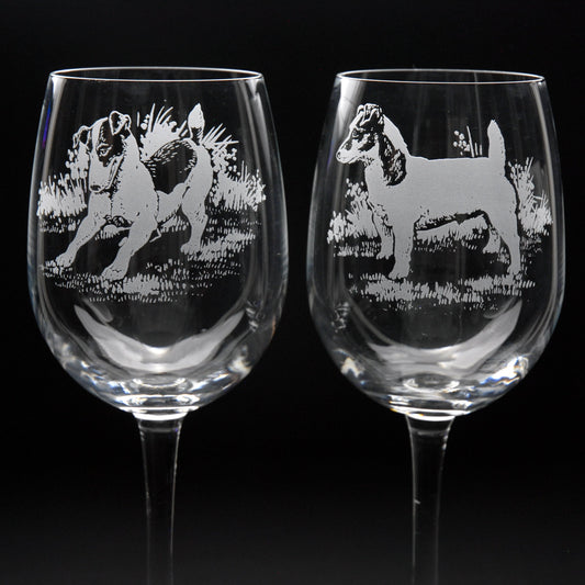 Jack Russell Dog Crystal Wine Glass - Hand Etched/Engraved Gift
