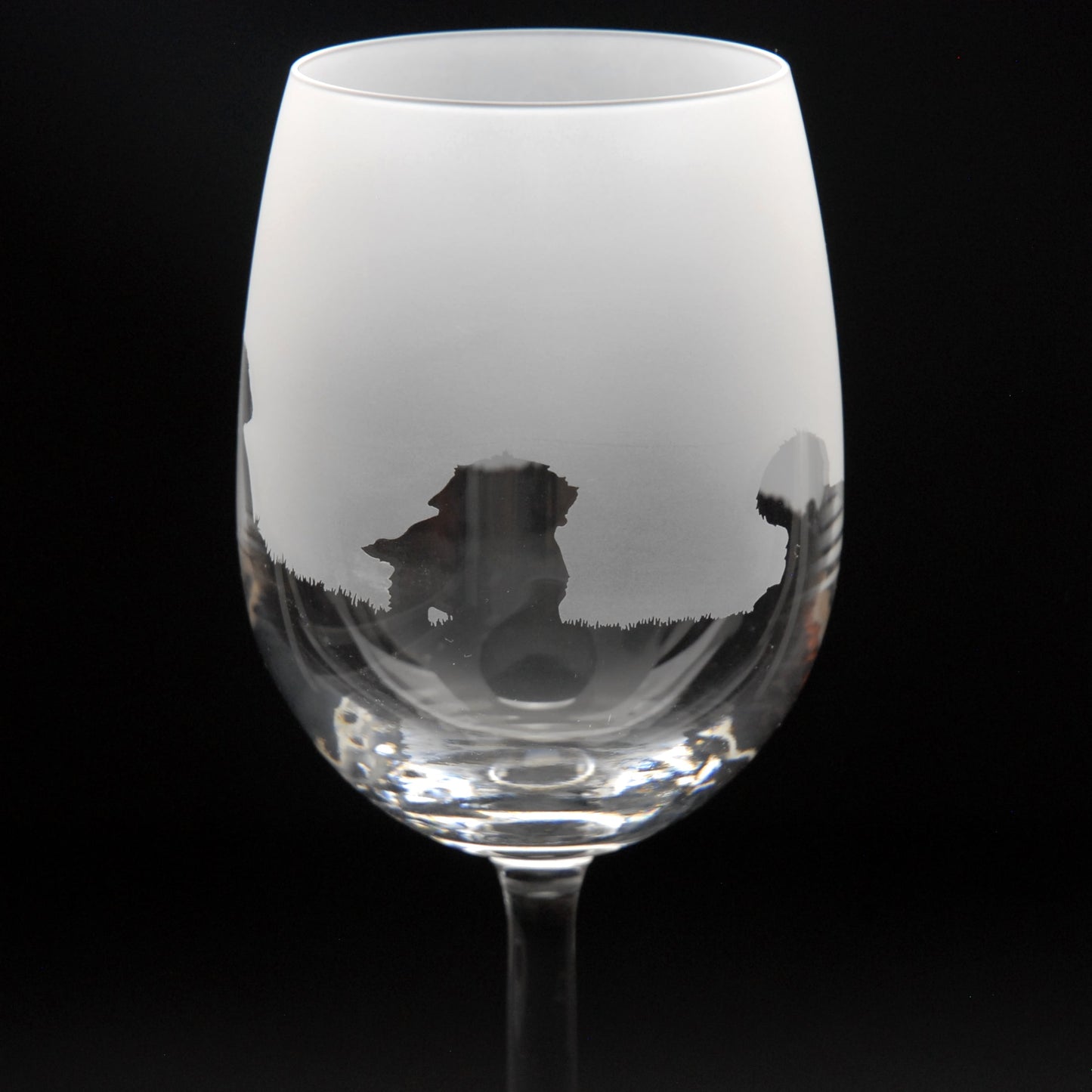 Maltese Dog Crystal Wine Glass - Hand Etched/Engraved Gift
