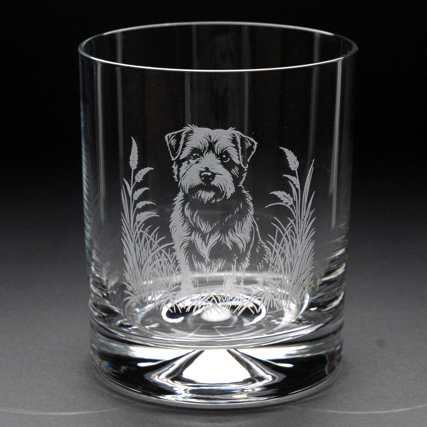 Norfolk Terrier Dog Whiskey Tumbler Glass - Hand Etched/Engraved Gift