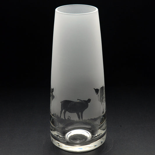 Pig Glass Bud Vase - Hand Etched/Engraved Gift