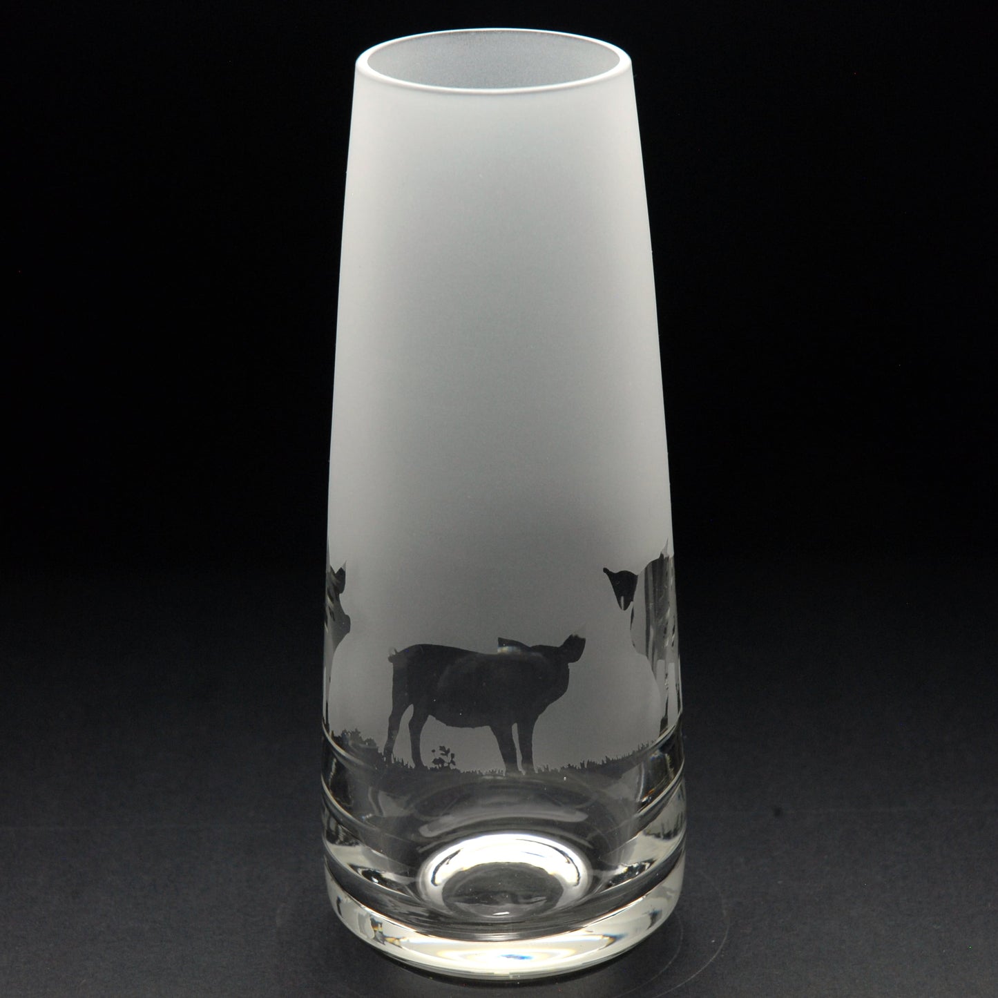 Pig Glass Bud Vase - Hand Etched/Engraved Gift