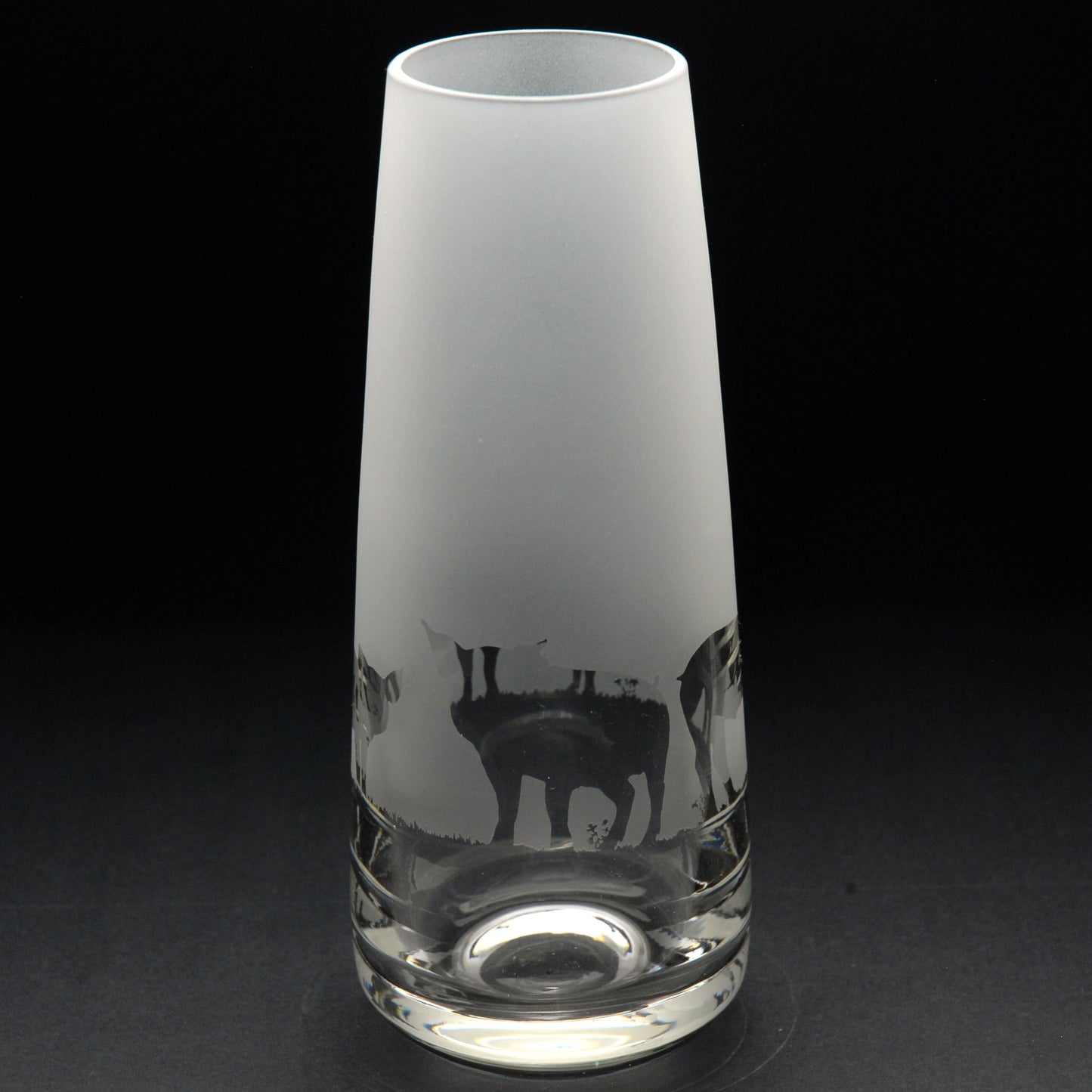 Pig Glass Bud Vase - Hand Etched/Engraved Gift