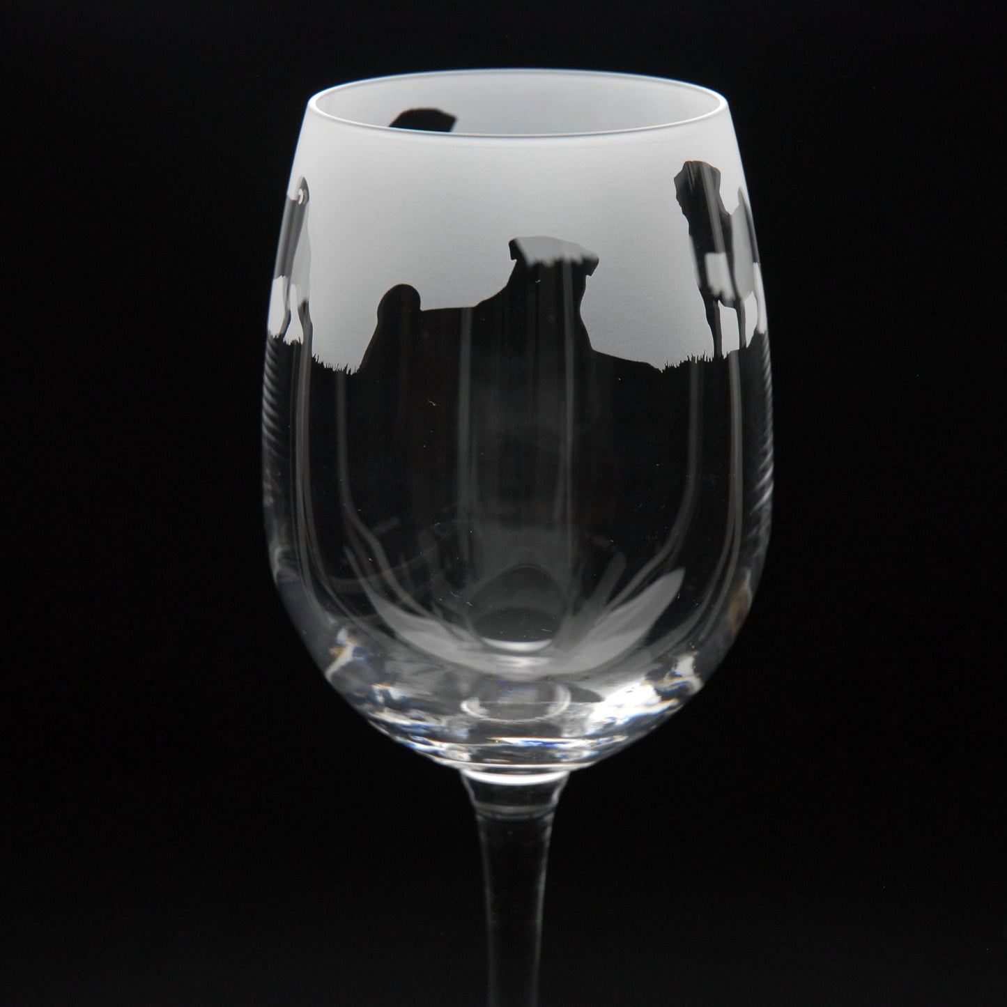 Pug Dog Crystal Wine Glass - Hand Etched/Engraved Gift