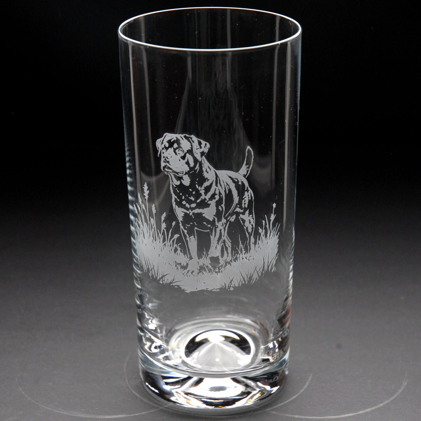 Rottweiler Dog Highball Glass - Hand Etched/Engraved Gift