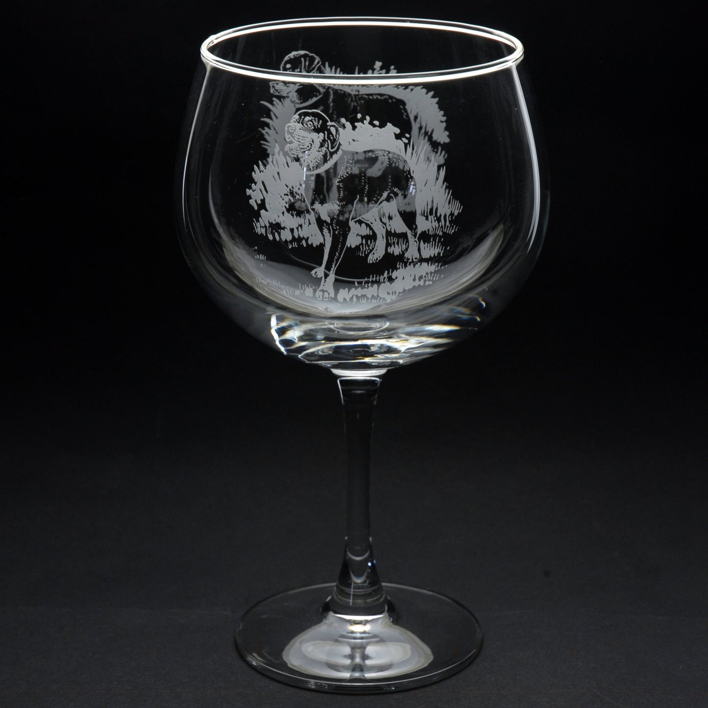 Rottweiler Dog Gin Cocktail Glass - Hand Etched/Engraved Gift