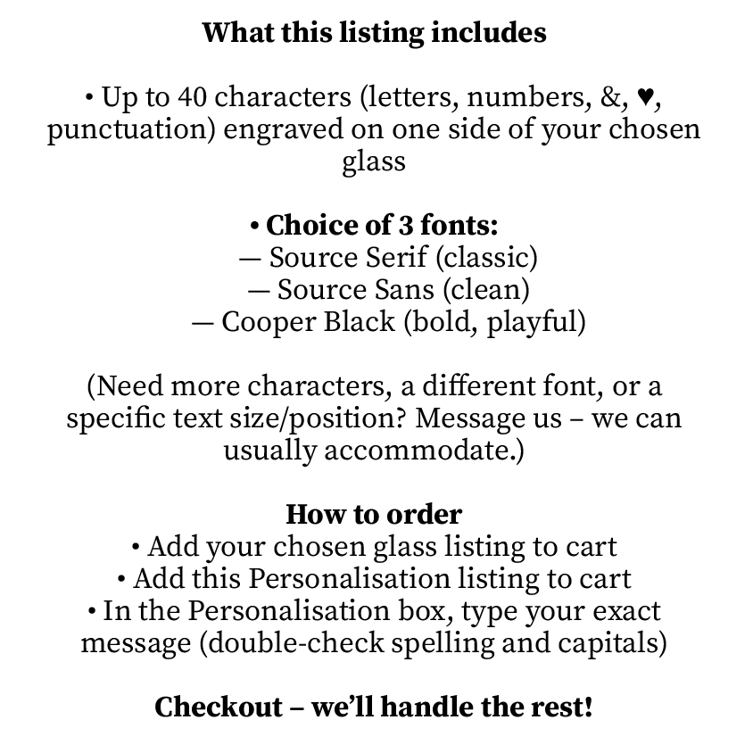 Add Personalised Engraved Message – Custom Text Add-On