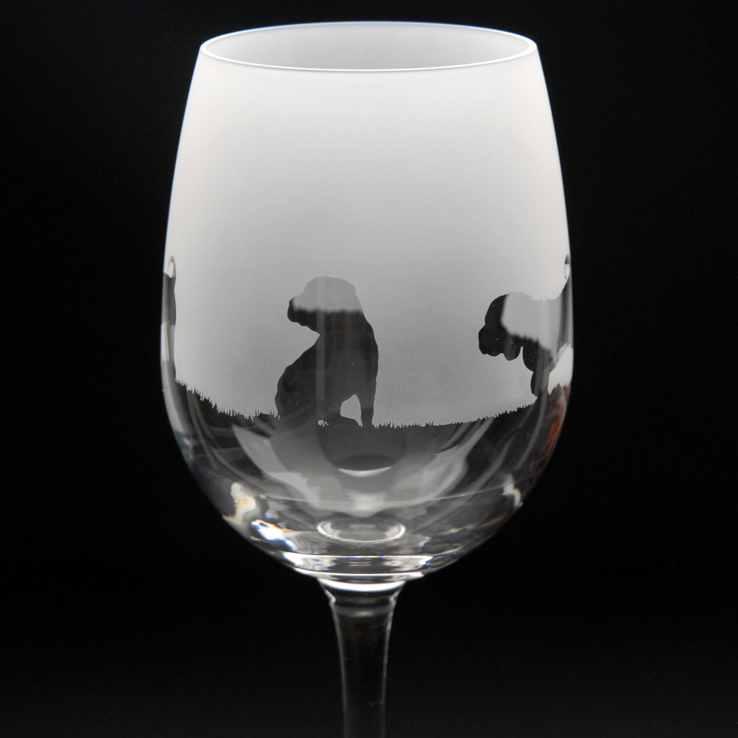 Shar Pei Dog Crystal Wine Glass - Hand Etched/Engraved Gift