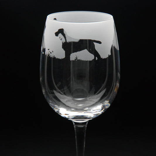 Springer Spaniel Dog Crystal Wine Glass - Hand Etched/Engraved Gift