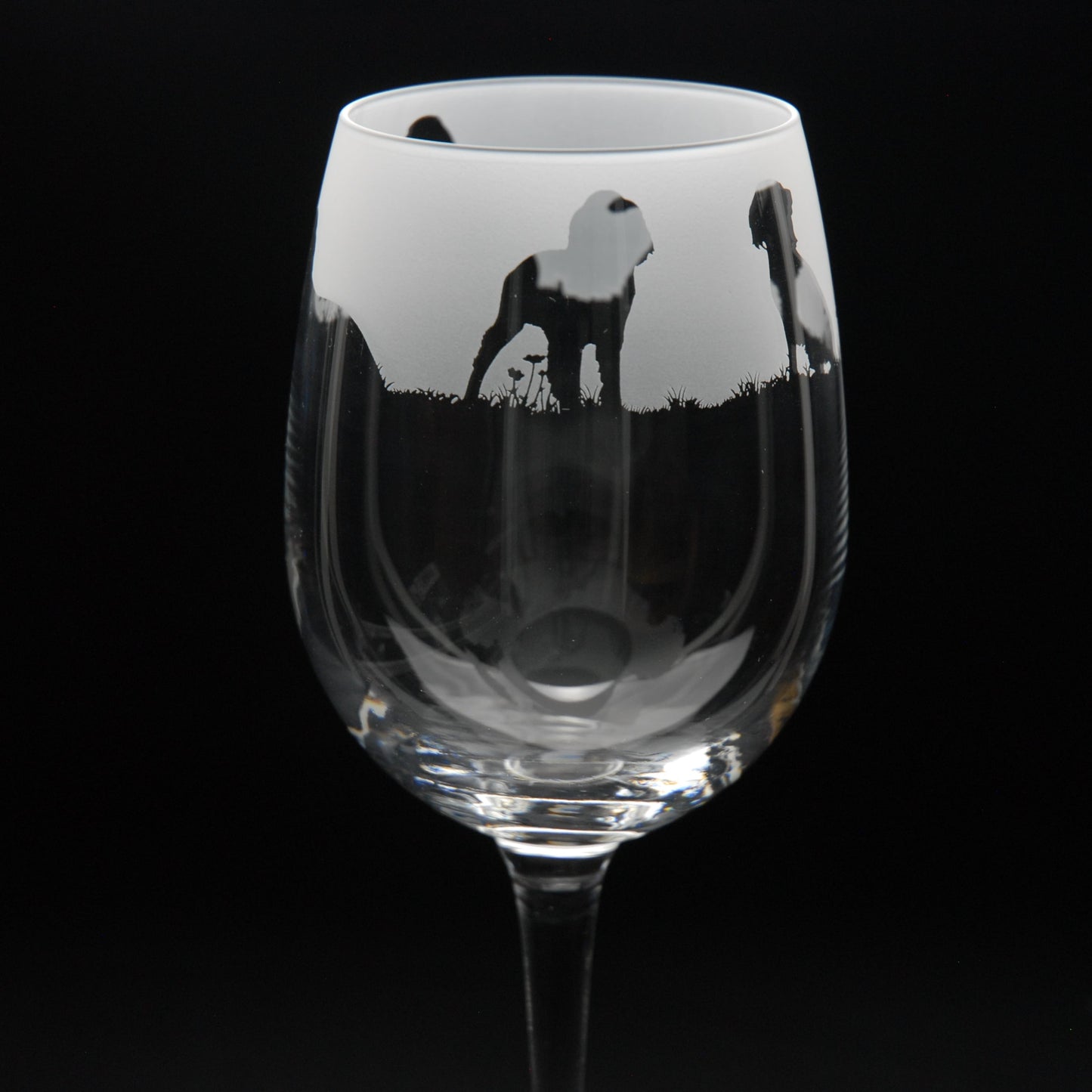 Springer Spaniel Dog Crystal Wine Glass - Hand Etched/Engraved Gift