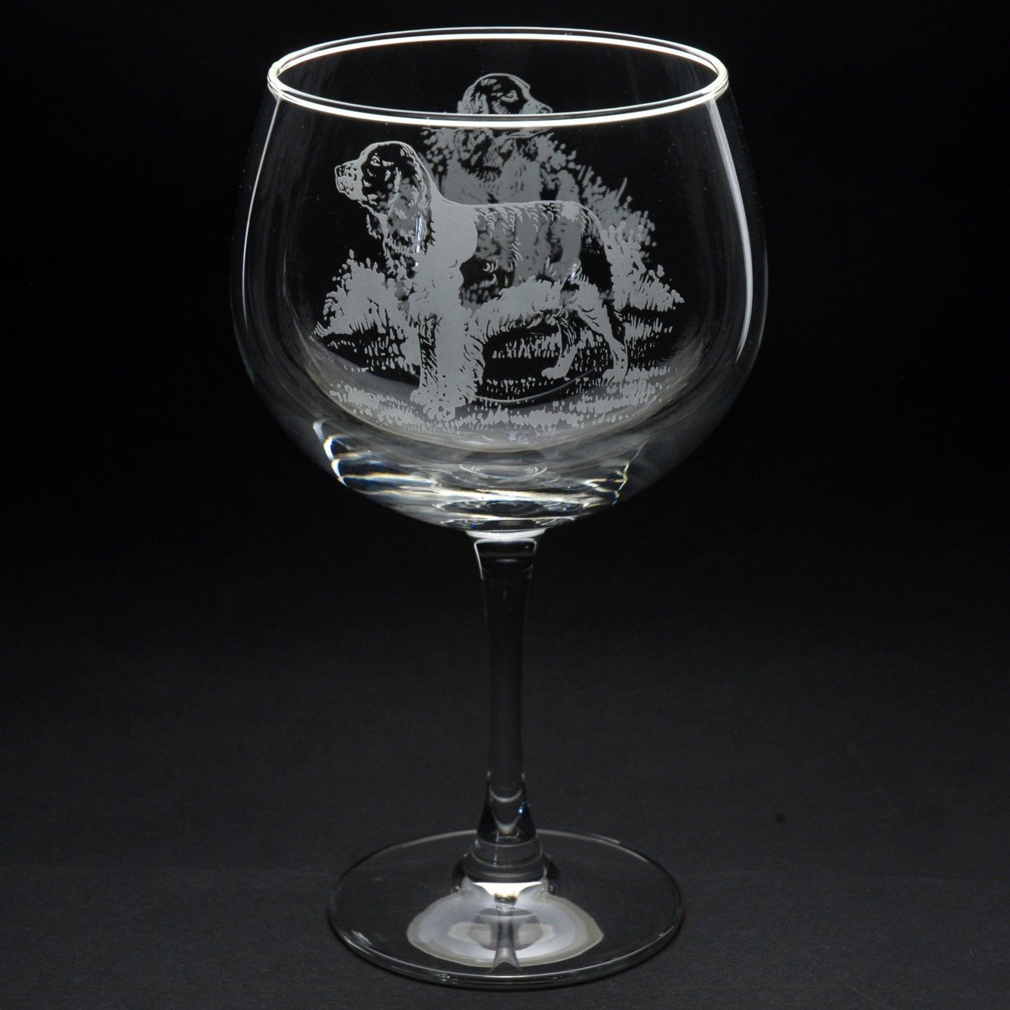 Springer Spaniel Dog Gin Cocktail Glass - Hand Etched/Engraved Gift