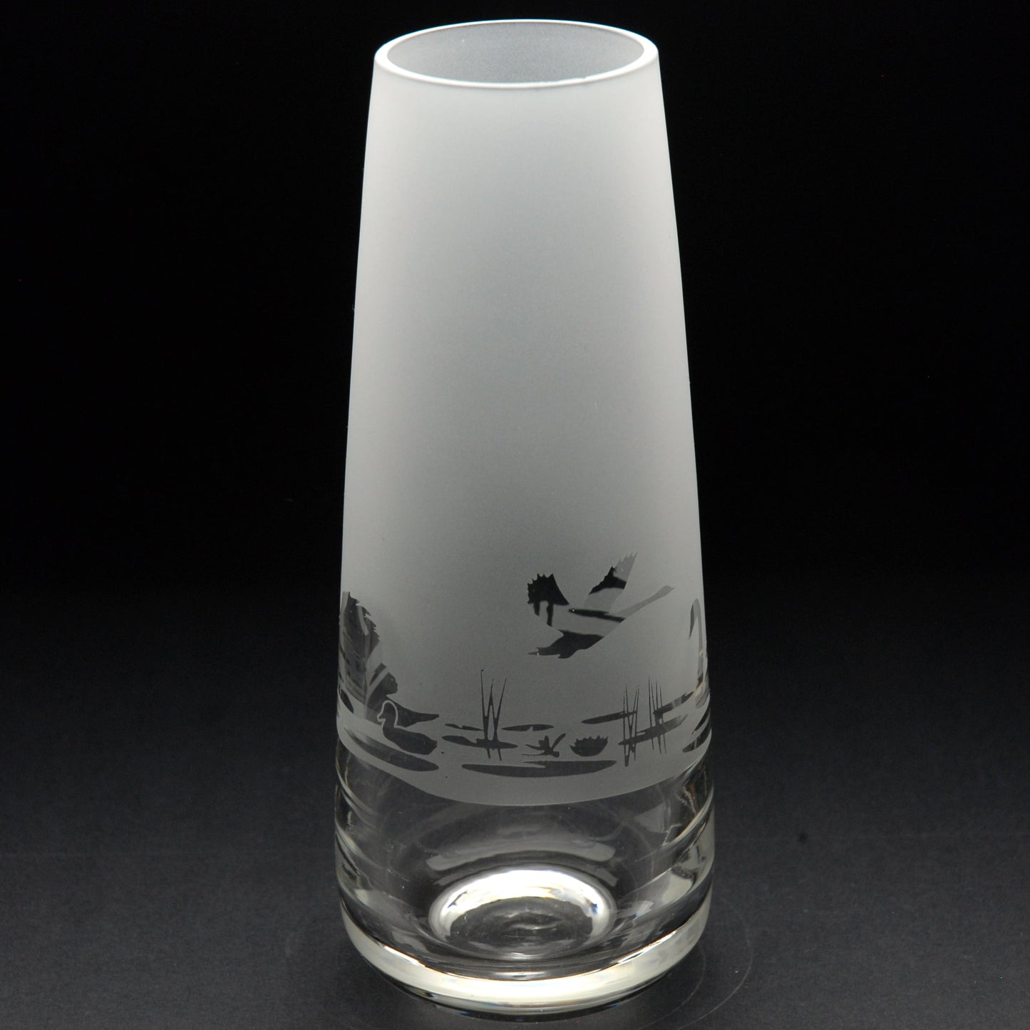 Swan Glass Bud Vase - Hand Etched/Engraved Gift