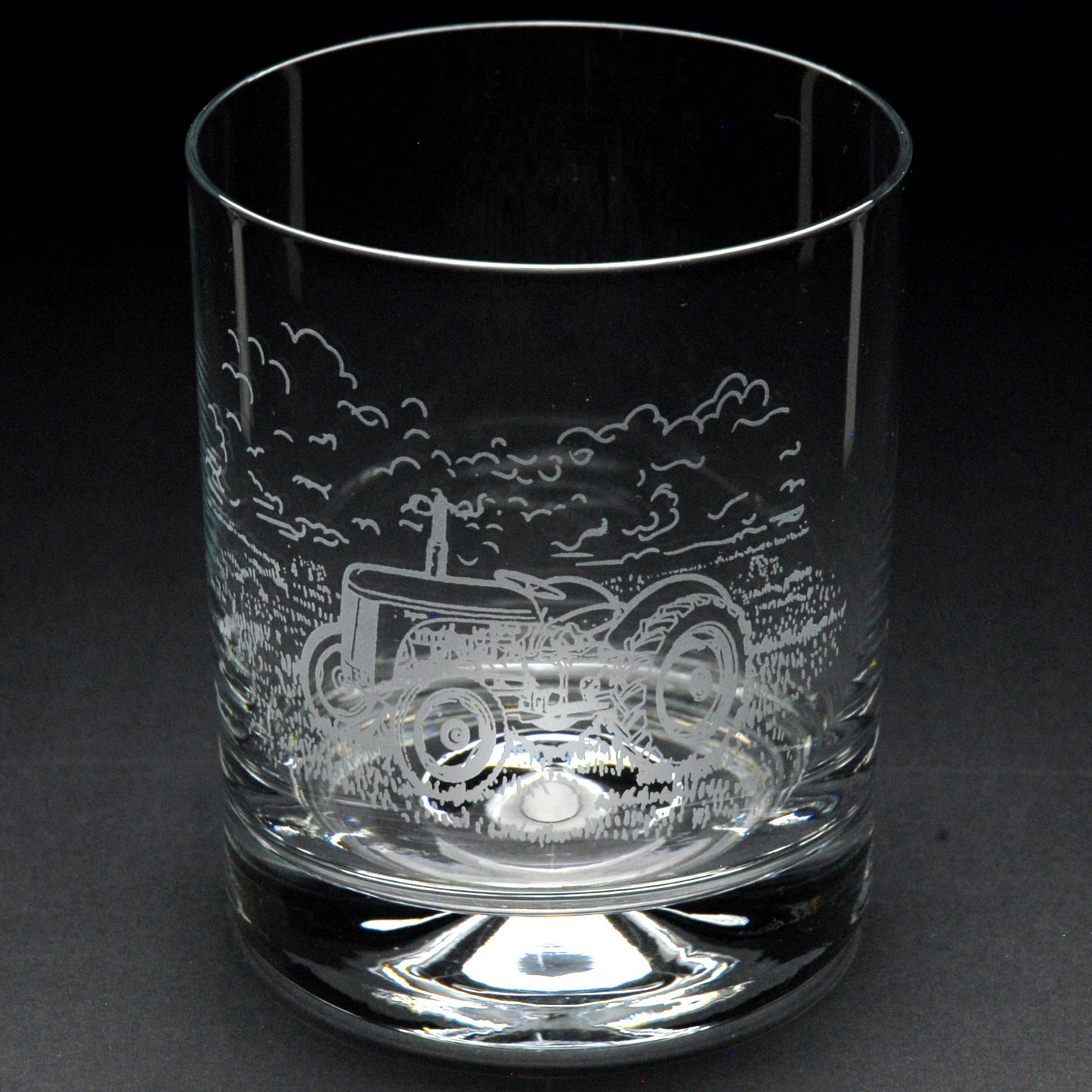 Vintage and Modern Tractor Tankard Tumbler Pint Highball Glass - Hand Engraved