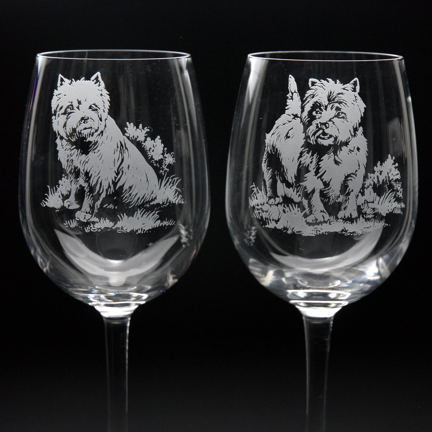 Westie Dog Crystal Wine Glass - Hand Etched/Engraved Gift