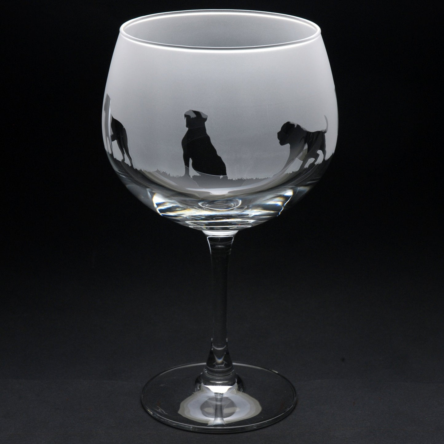 American Bulldog Dog Gin Cocktail Glass - Hand Etched/Engraved Gift