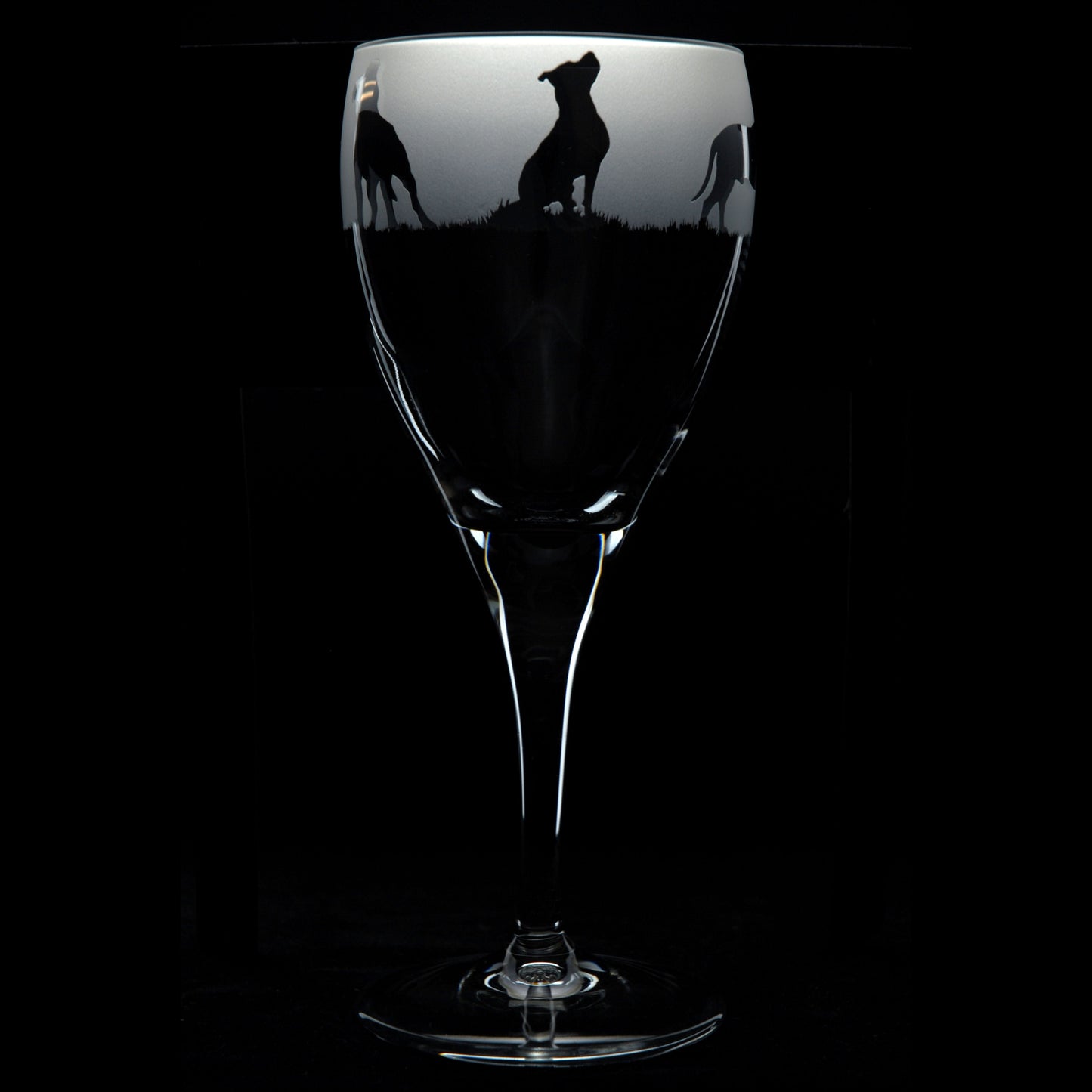 Pitbull Dog Crystal Wine Glass - Hand Etched/Engraved Gift