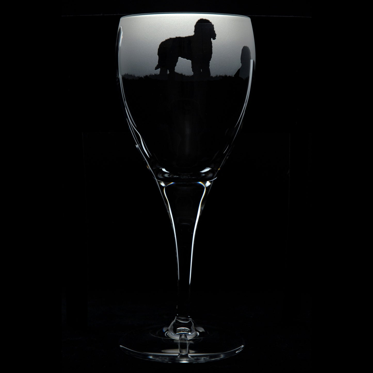Labradoodle Dog Crystal Wine Glass - Hand Etched/Engraved Gift