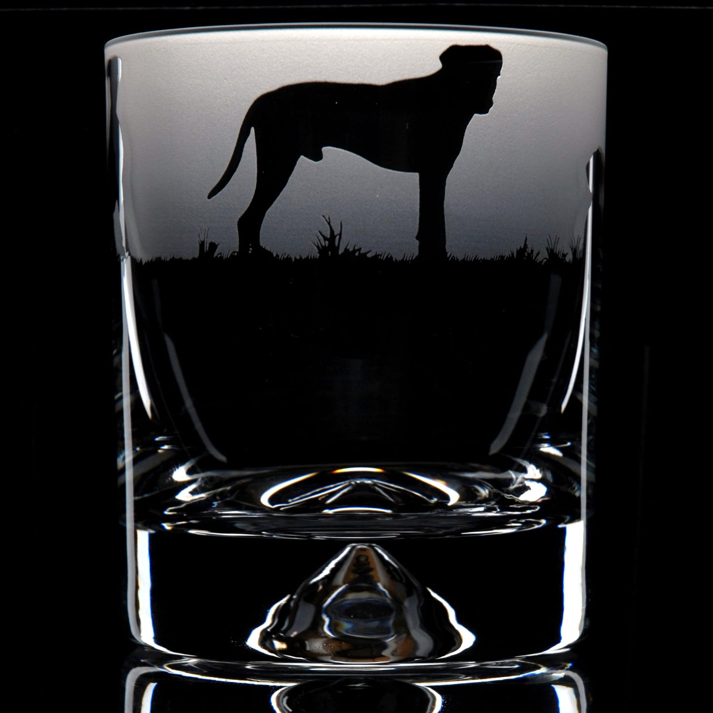 Boxer Dog Whiskey Tumbler Glass - Hand Etched/Engraved Gift