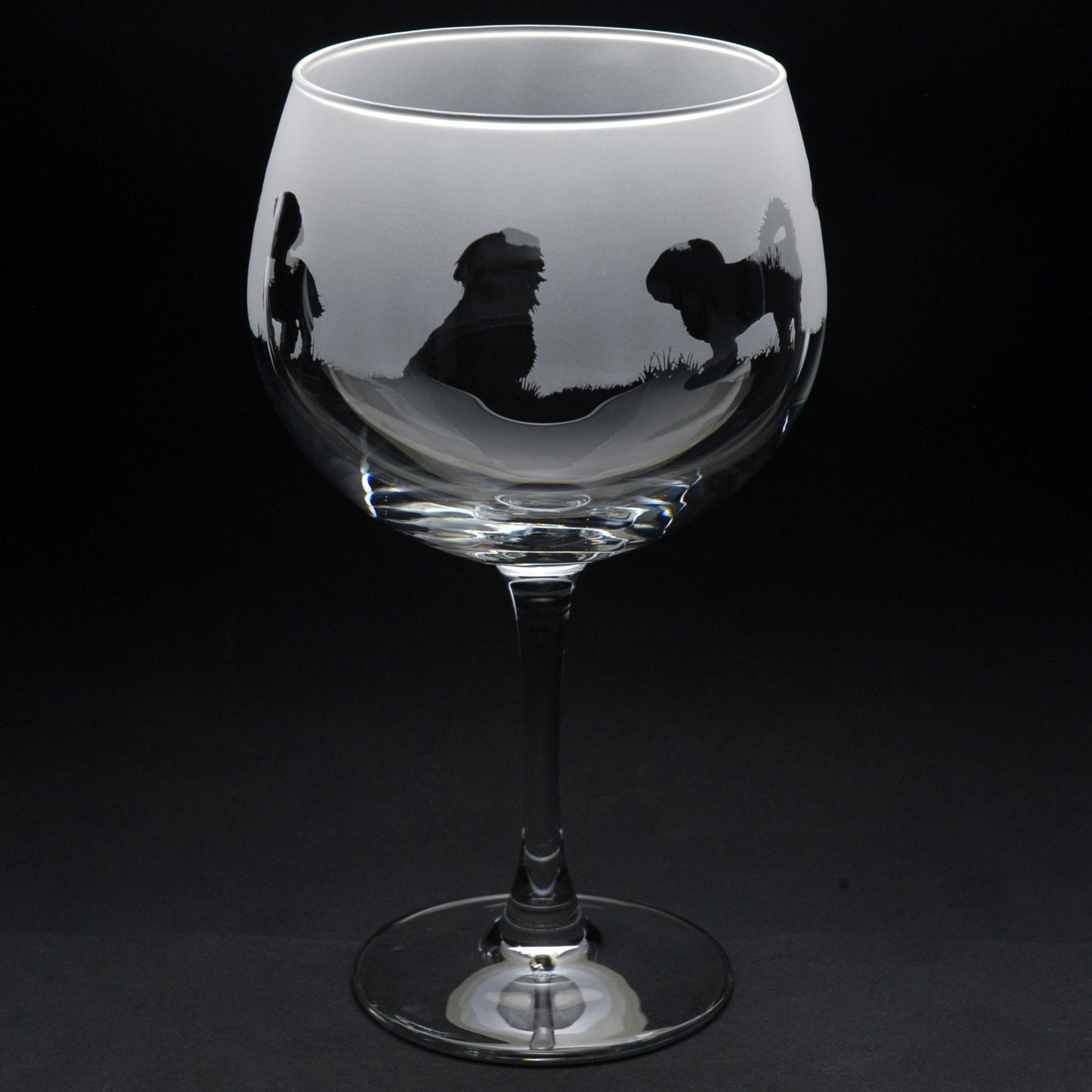 Shih Tzu Dog Gin Cocktail Glass - Hand Etched/Engraved Gift