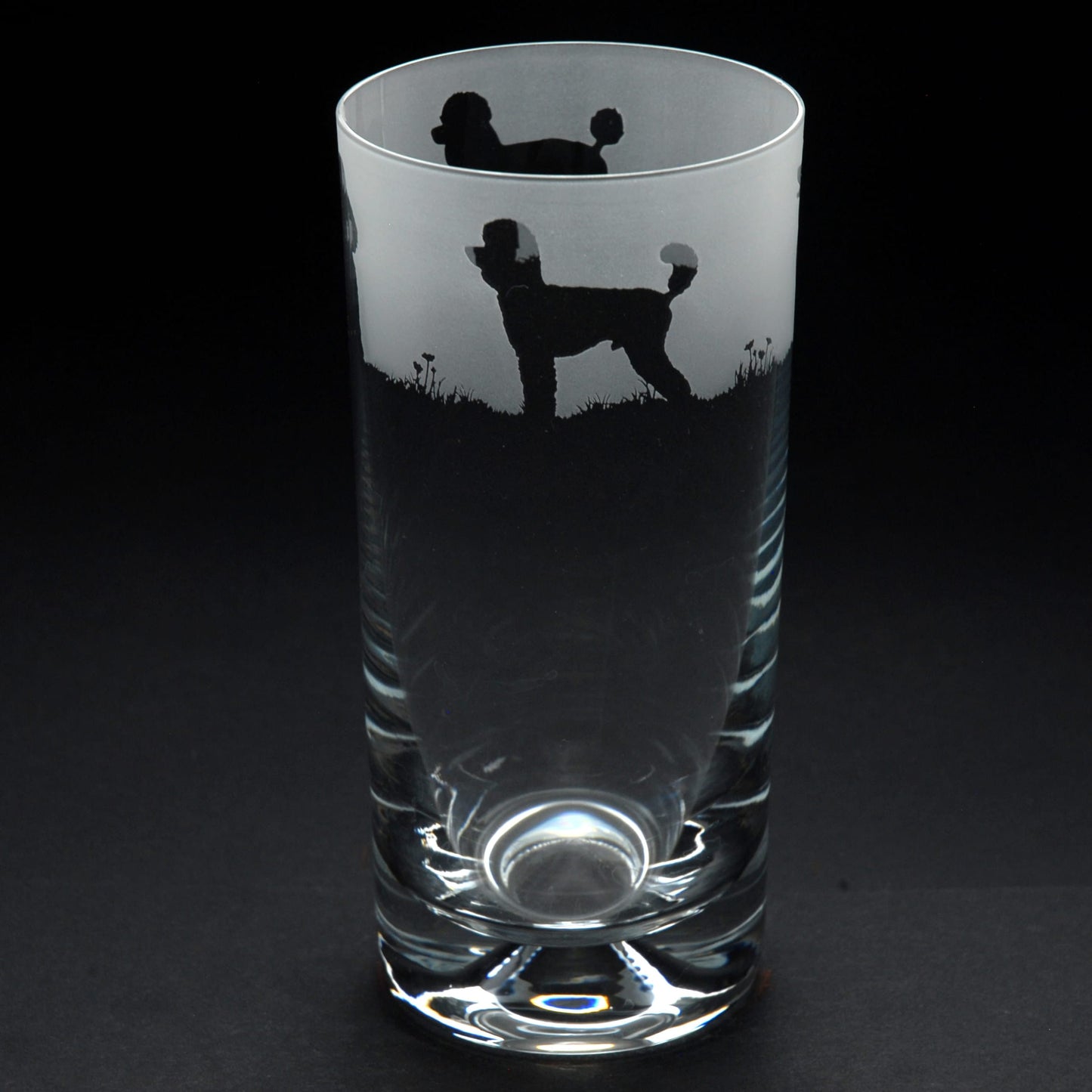 Poodle Dog Highball Glass - Hand Etched/Engraved Gift