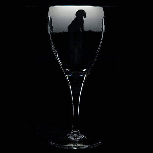 Labradoodle Dog Crystal Wine Glass - Hand Etched/Engraved Gift