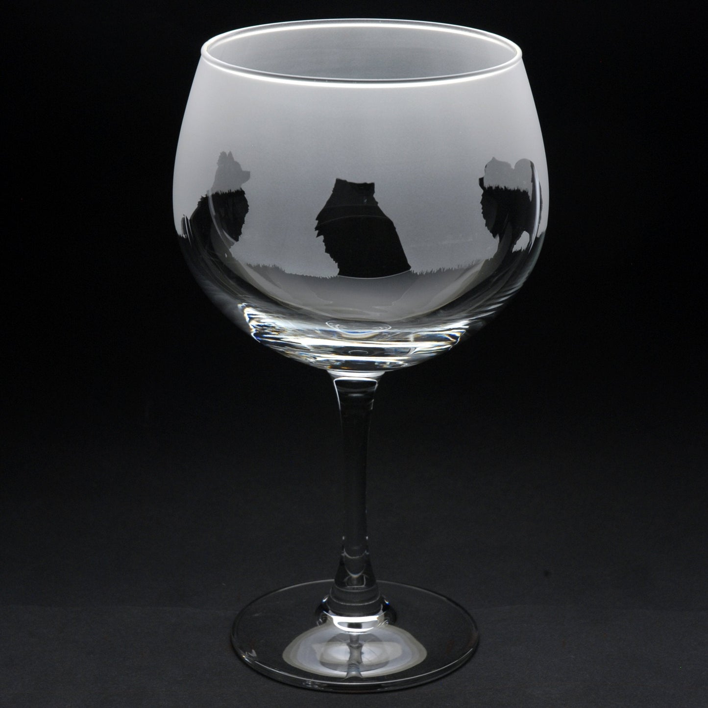 Pomeranian Dog Gin Cocktail Glass - Hand Etched/Engraved Gift