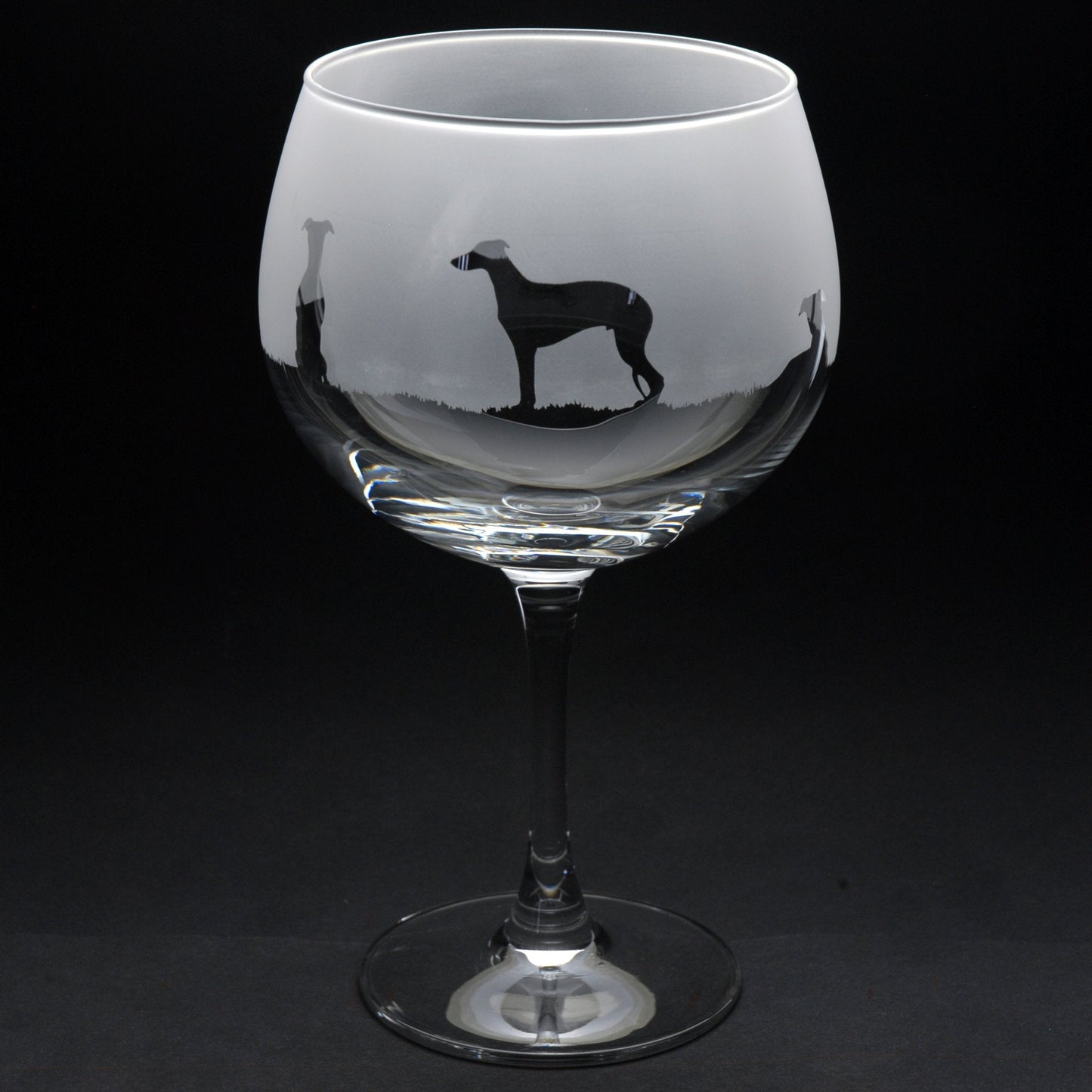 Whippet Dog Gin Cocktail Glass - Hand Etched/Engraved Gift