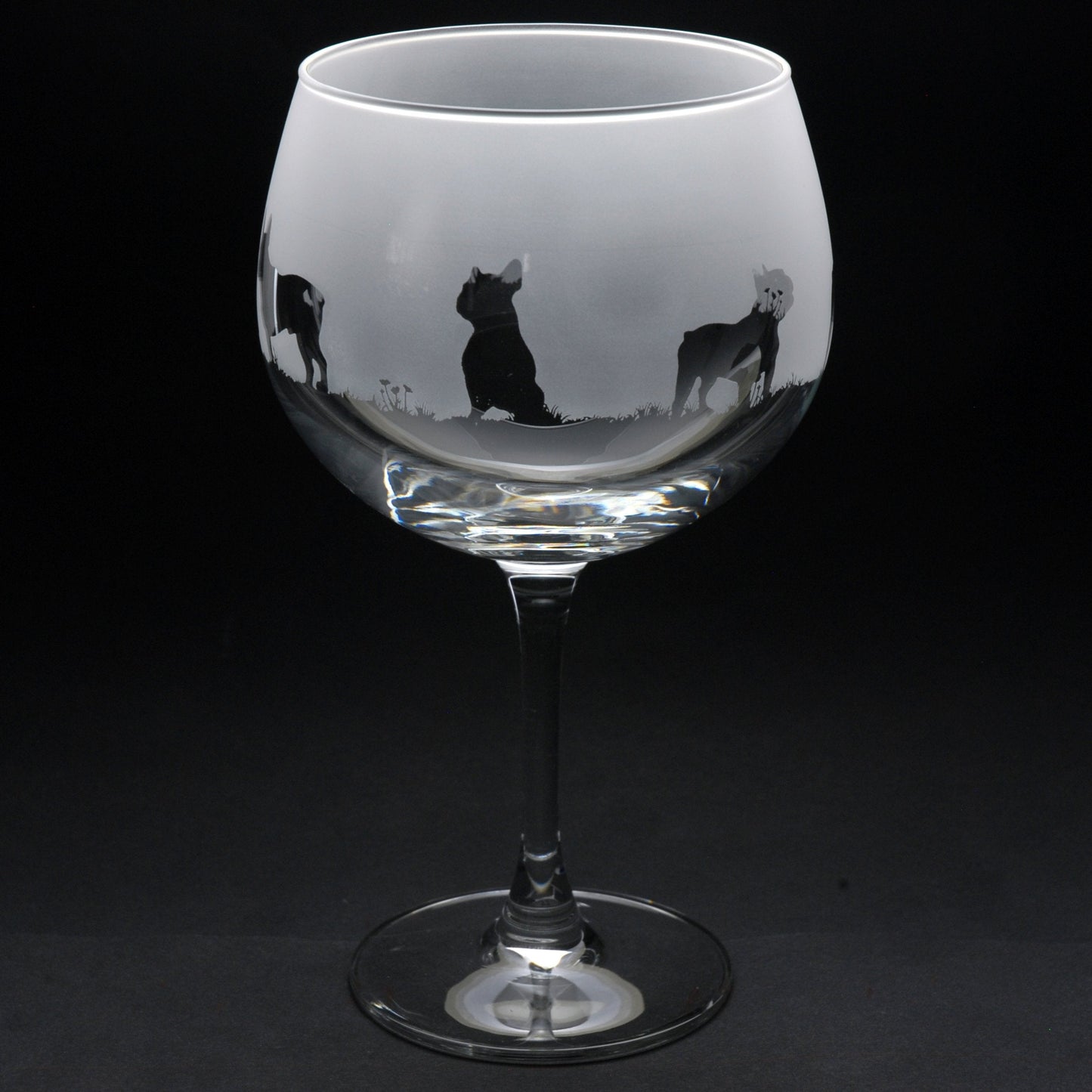 French Bulldog Dog Gin Cocktail Glass - Hand Etched/Engraved Gift
