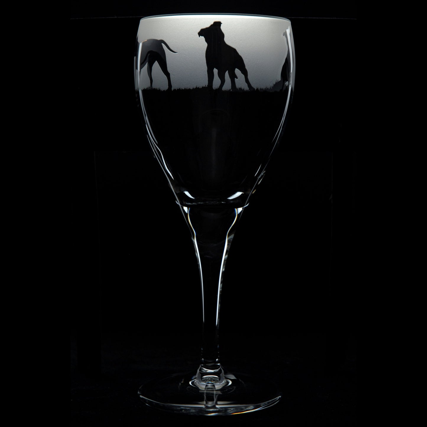 Pitbull Dog Crystal Wine Glass - Hand Etched/Engraved Gift
