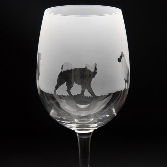 Akita Dog Crystal Wine Glass - Hand Etched/Engraved Gift