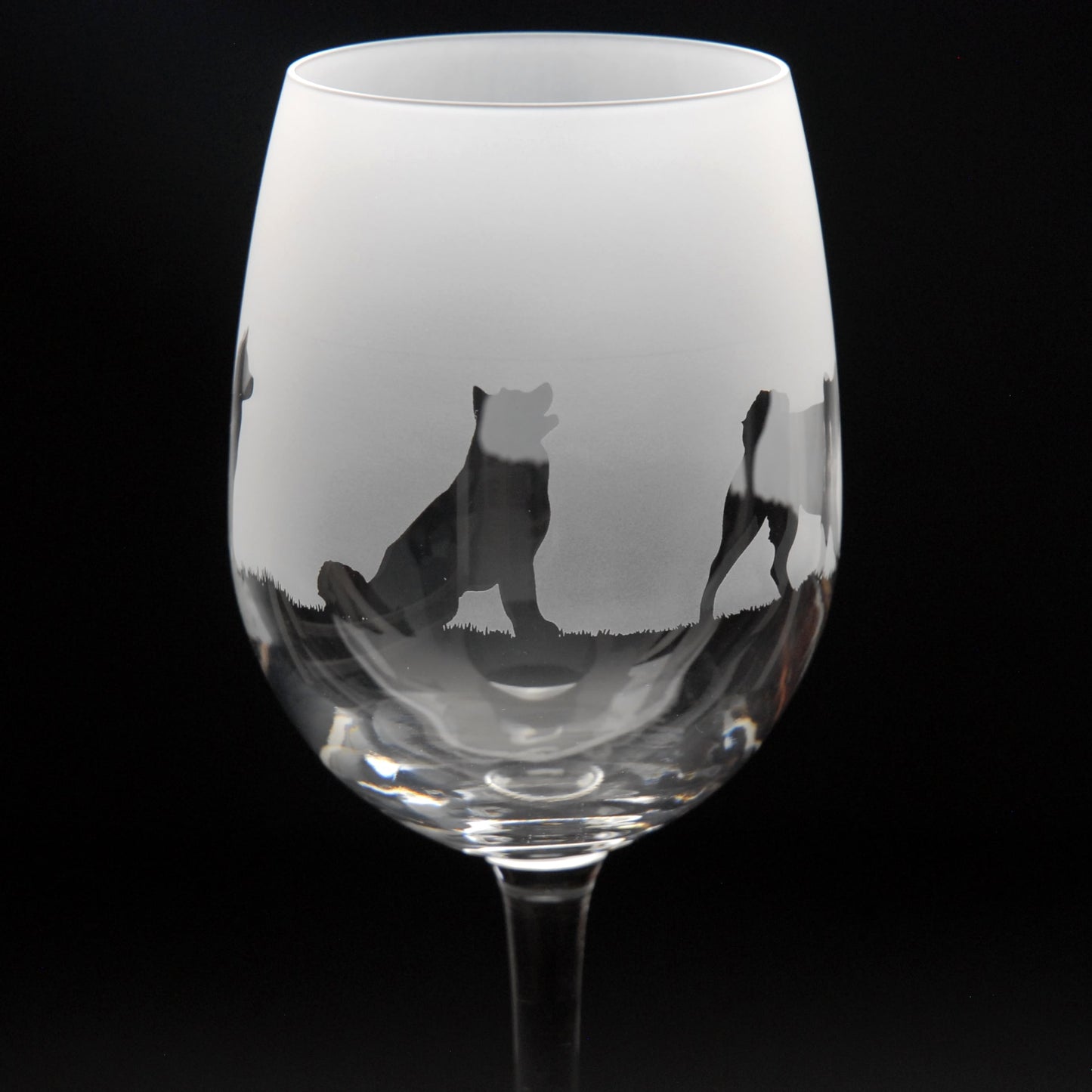 Akita Dog Crystal Wine Glass - Hand Etched/Engraved Gift