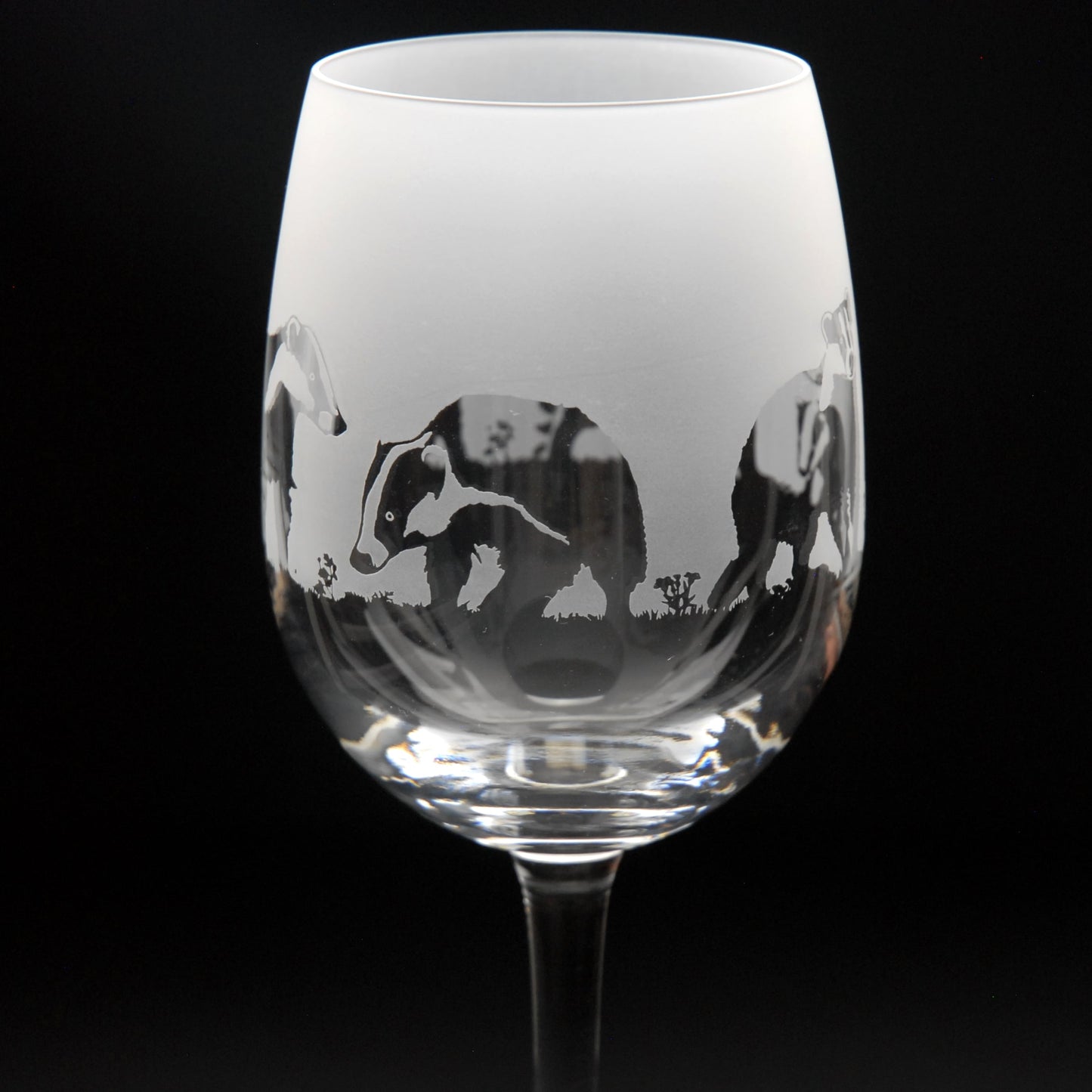 Badger Crystal Wine Glass - Hand Etched/Engraved Gift