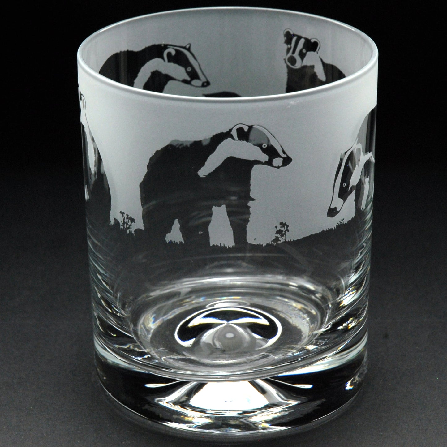 Badger Whiskey Tumbler Glass - Hand Etched/Engraved Gift