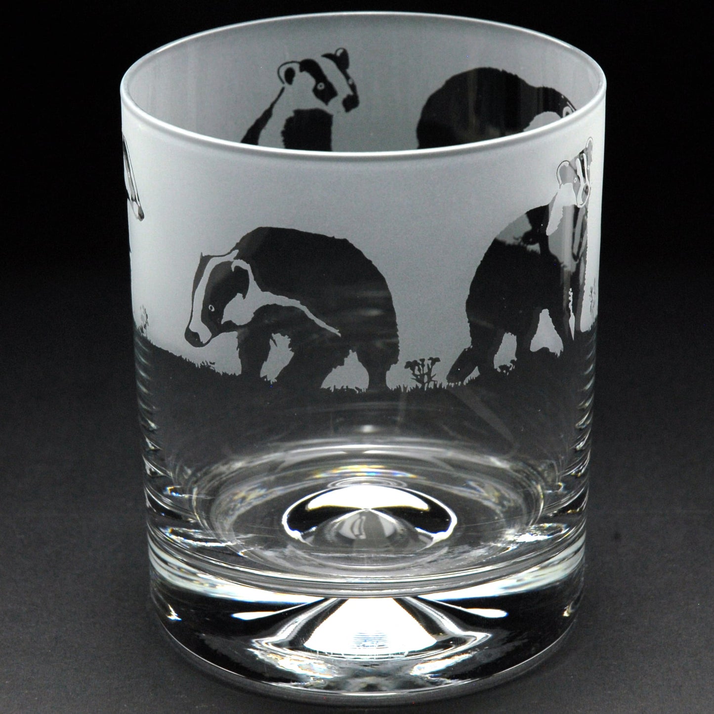 Badger Whiskey Tumbler Glass - Hand Etched/Engraved Gift