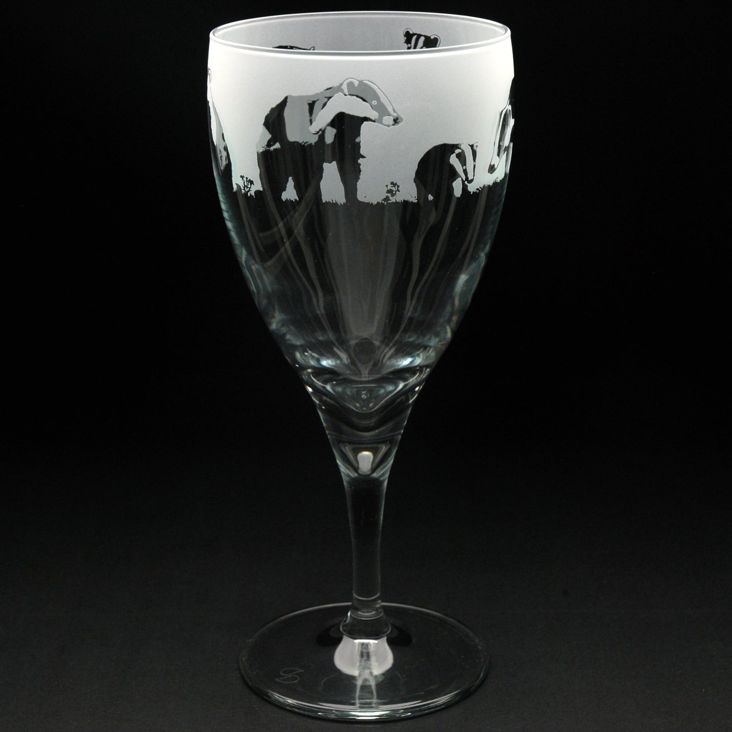 Badger Crystal Wine Glass - Hand Etched/Engraved Gift