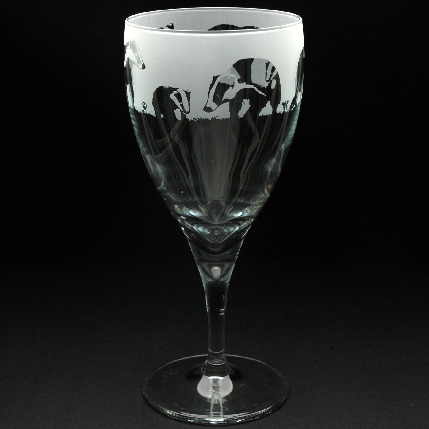 Badger Crystal Wine Glass - Hand Etched/Engraved Gift