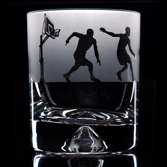 Basketball Whiskey Tumbler Glass - Hand Etched/Engraved Gift