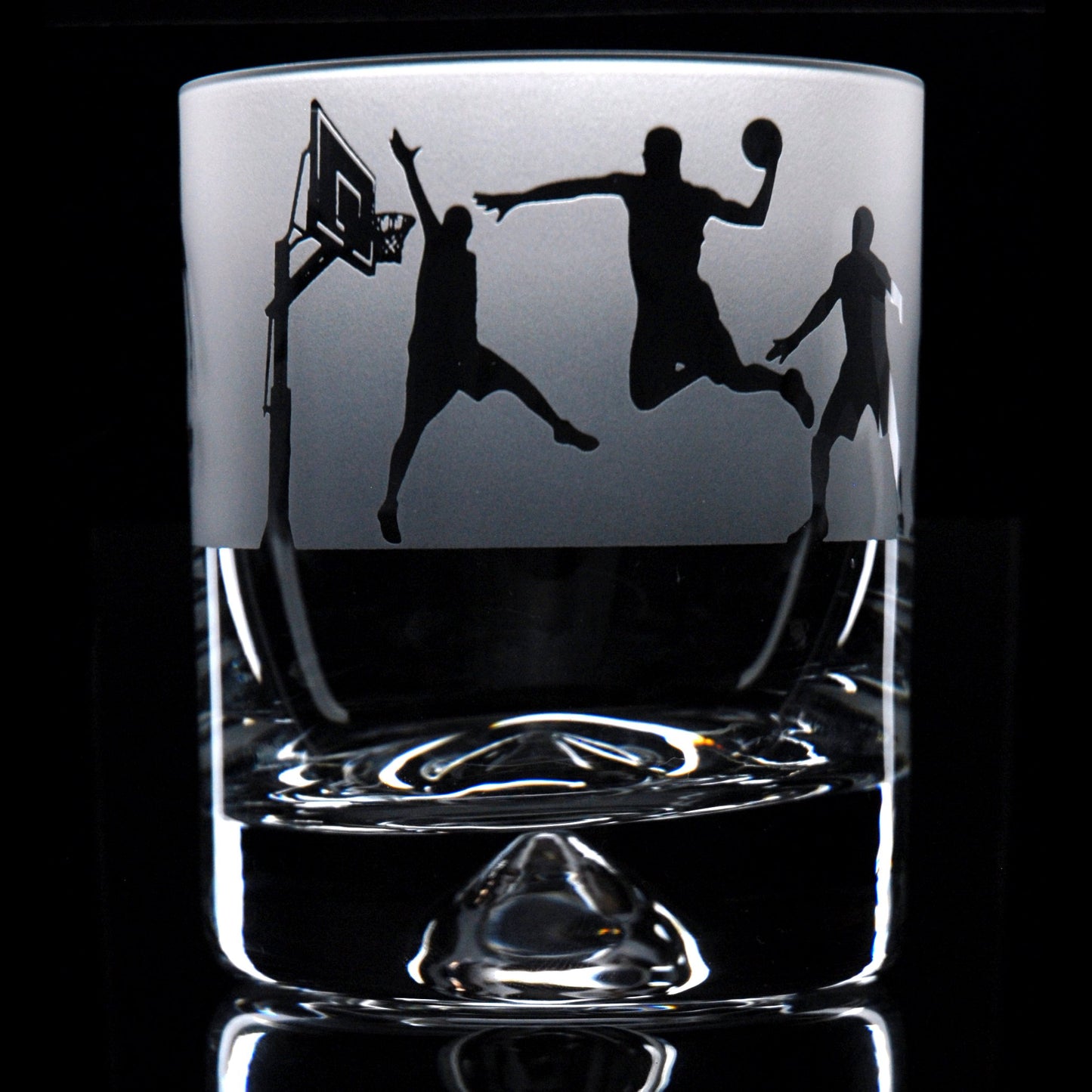 Basketball Whiskey Tumbler Glass - Hand Etched/Engraved Gift