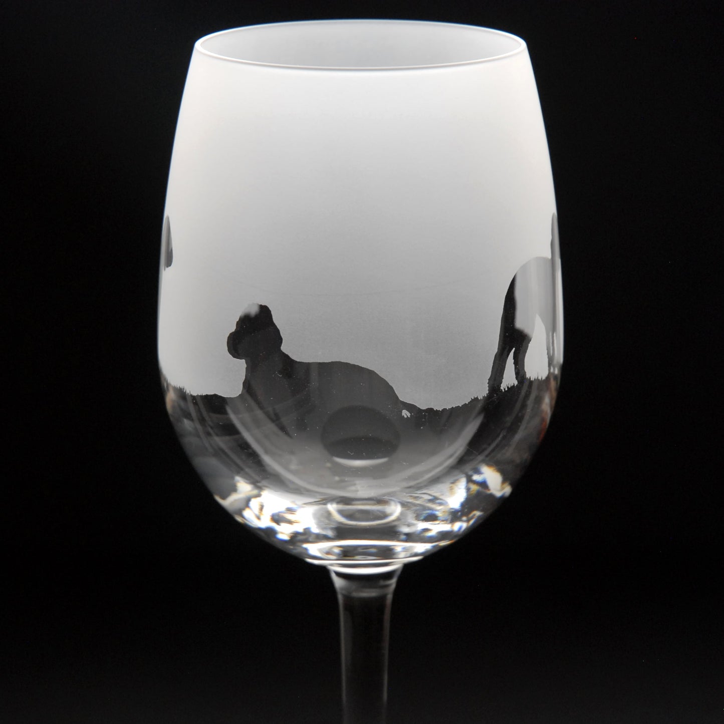 Bedlington Terrier Dog Crystal Wine Glass - Hand Etched/Engraved Gift