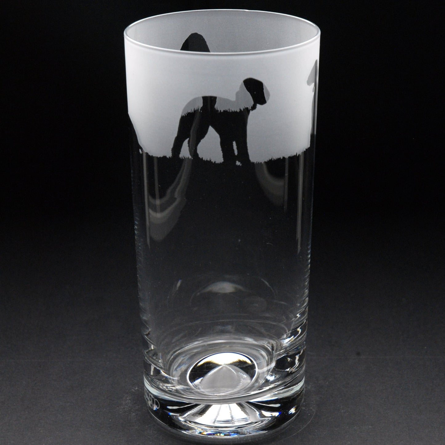 Bedlington Terrier Dog Highball Glass - Hand Etched/Engraved Gift