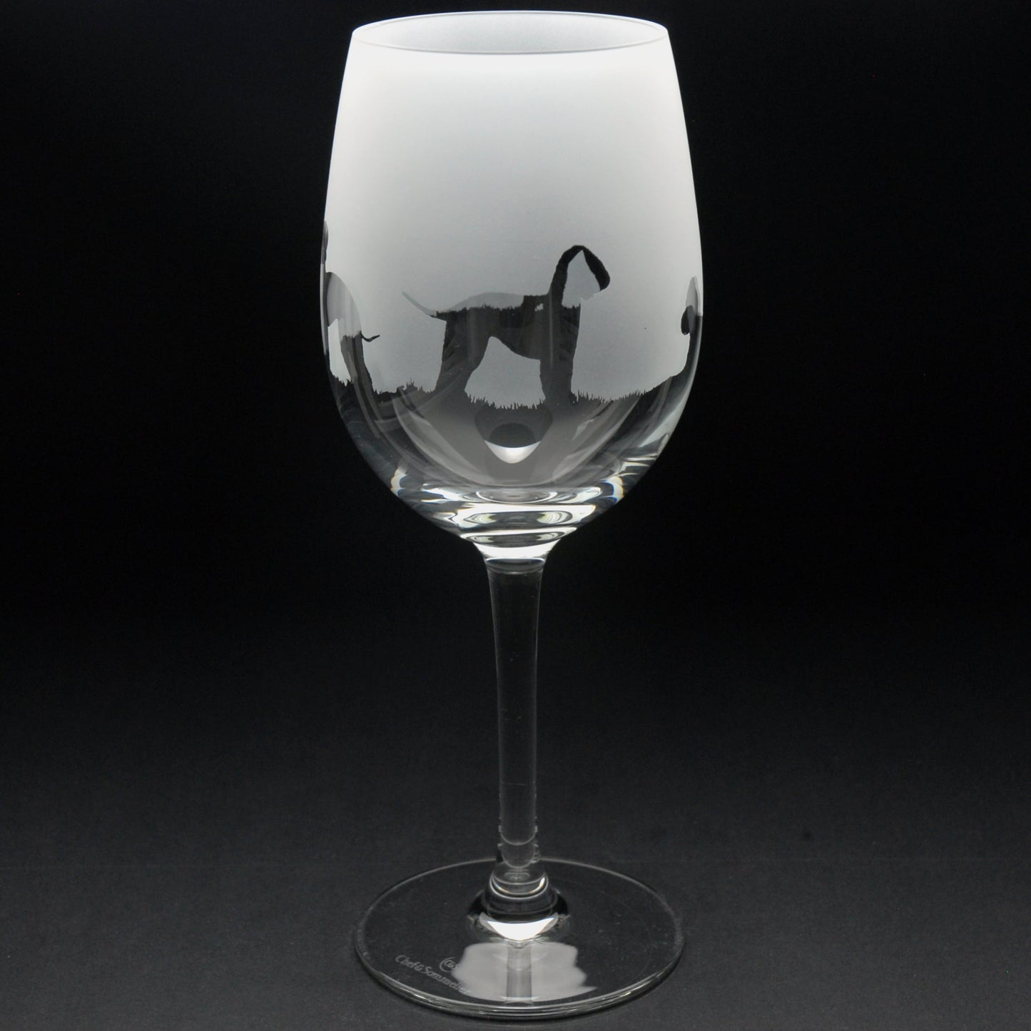 Bedlington Terrier Dog Crystal Wine Glass - Hand Etched/Engraved Gift