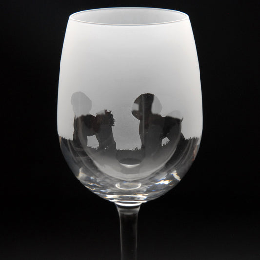 Bichon Frise Dog Crystal Wine Glass - Hand Etched/Engraved Gift
