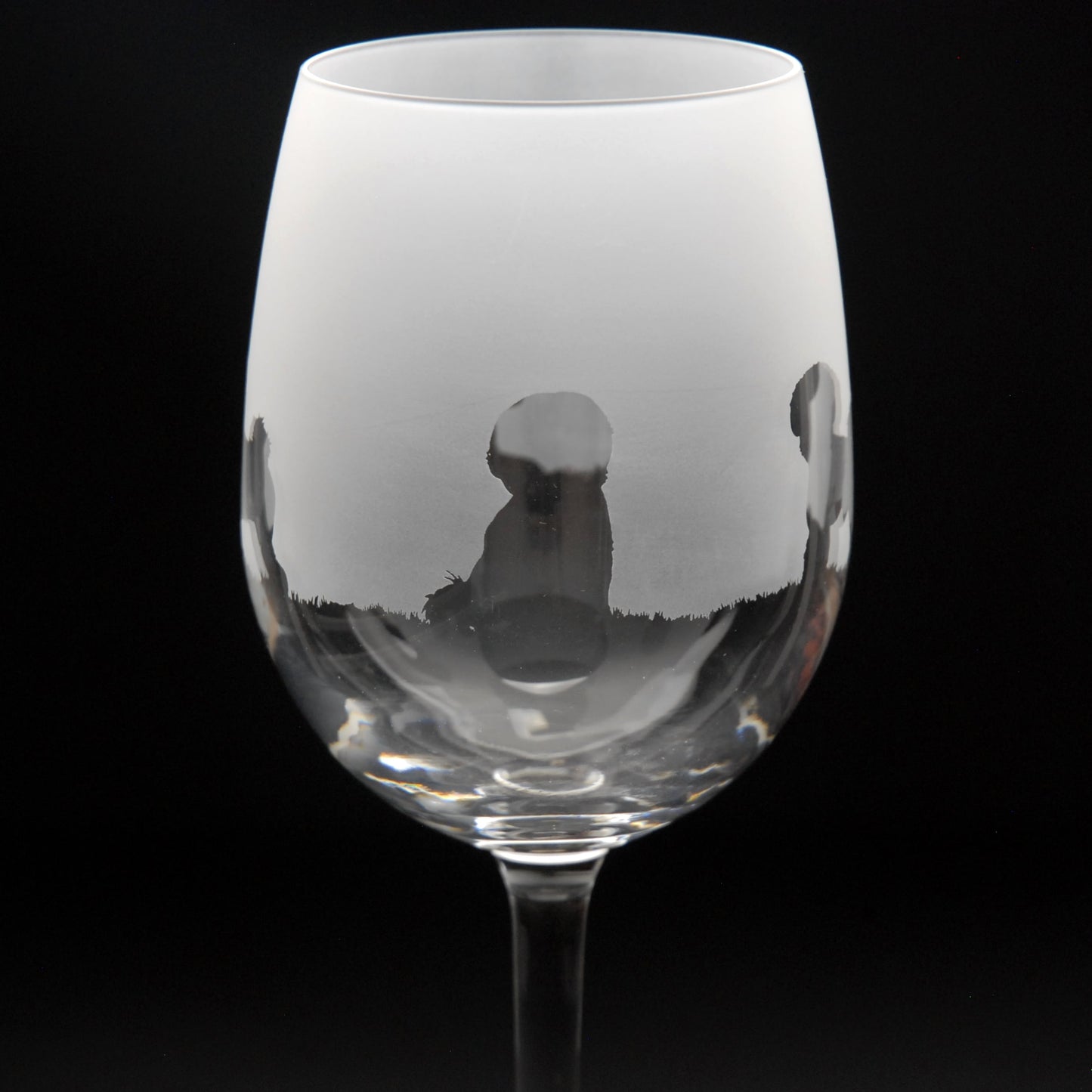Bichon Frise Dog Crystal Wine Glass - Hand Etched/Engraved Gift