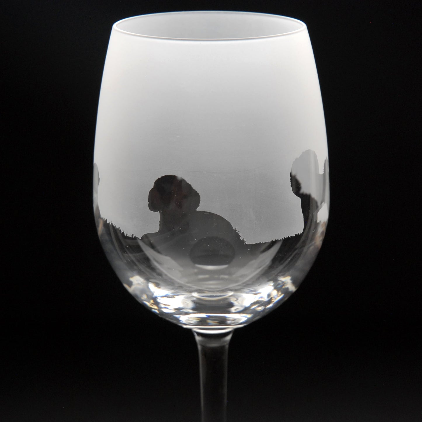 Bichon Frise Dog Crystal Wine Glass - Hand Etched/Engraved Gift